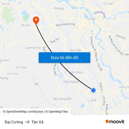 Đại Cường to Tân Xã map