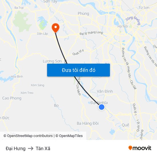 Đại Hưng to Tân Xã map