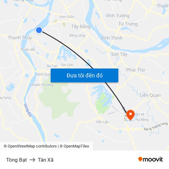 Tòng Bạt to Tân Xã map