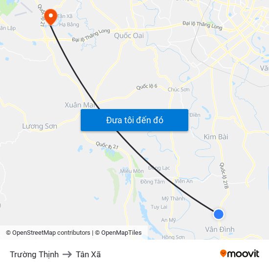 Trường Thịnh to Tân Xã map