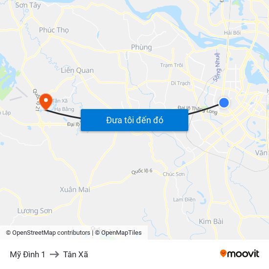 Mỹ Đình 1 to Tân Xã map