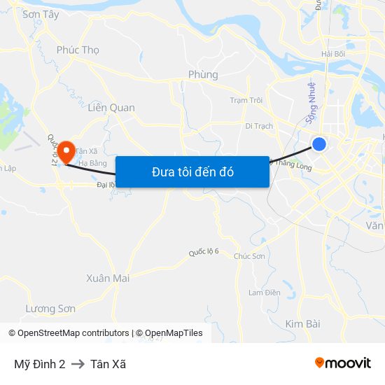 Mỹ Đình 2 to Tân Xã map