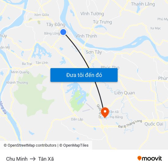 Chu Minh to Tân Xã map