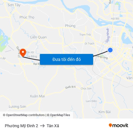 Phường Mỹ Đình 2 to Tân Xã map