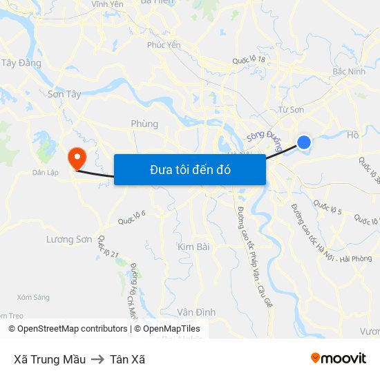 Xã Trung Mầu to Tân Xã map