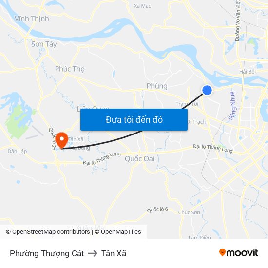 Phường Thượng Cát to Tân Xã map