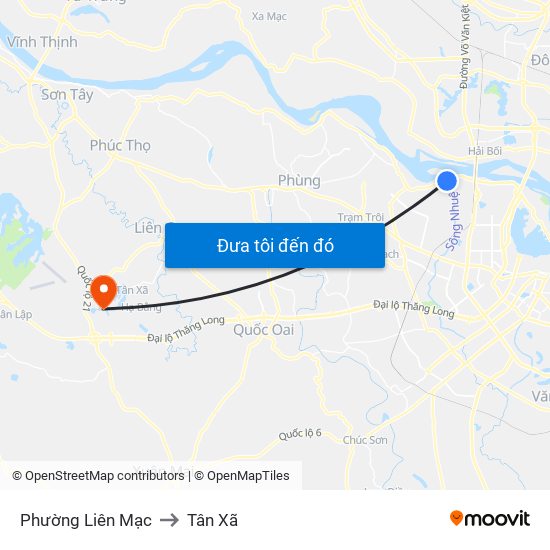 Phường Liên Mạc to Tân Xã map