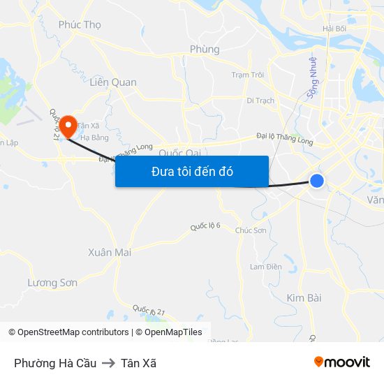 Phường Hà Cầu to Tân Xã map