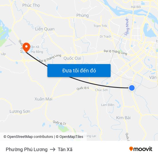 Phường Phú Lương to Tân Xã map