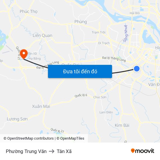 Phường Trung Văn to Tân Xã map