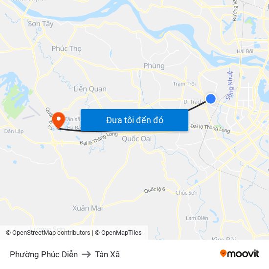 Phường Phúc Diễn to Tân Xã map