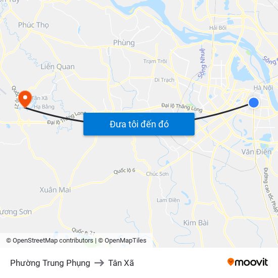 Phường Trung Phụng to Tân Xã map