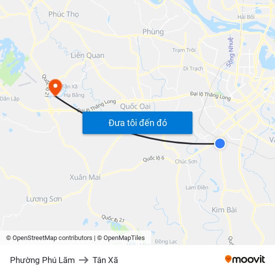 Phường Phú Lãm to Tân Xã map