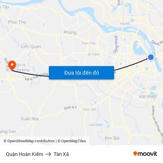 Quận Hoàn Kiếm to Tân Xã map