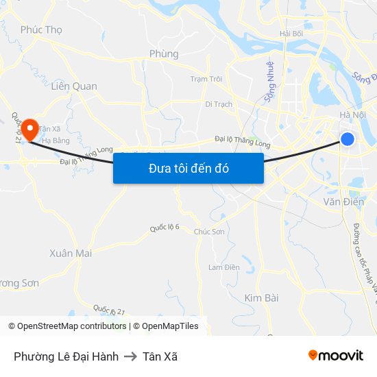 Phường Lê Đại Hành to Tân Xã map