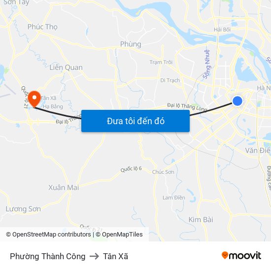 Phường Thành Công to Tân Xã map