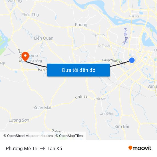 Phường Mễ Trì to Tân Xã map