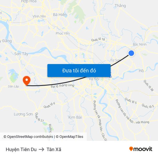 Huyện Tiên Du to Tân Xã map