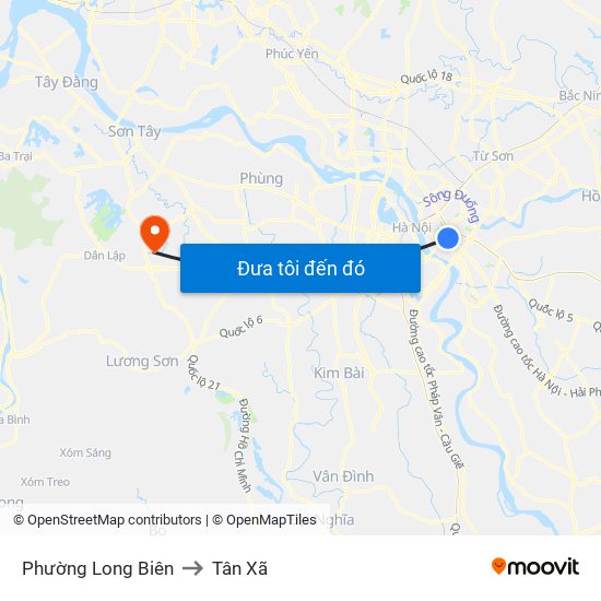 Phường Long Biên to Tân Xã map