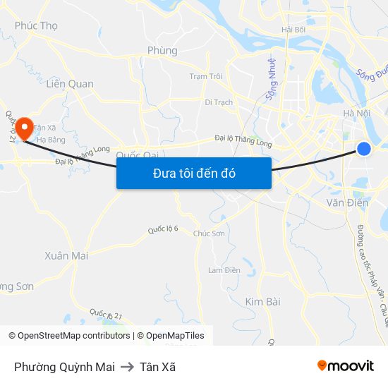 Phường Quỳnh Mai to Tân Xã map