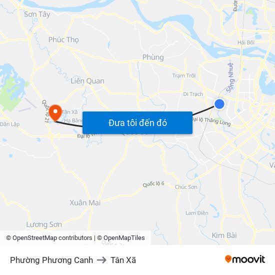 Phường Phương Canh to Tân Xã map