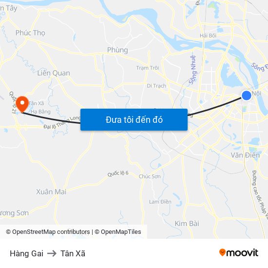 Hàng Gai to Tân Xã map