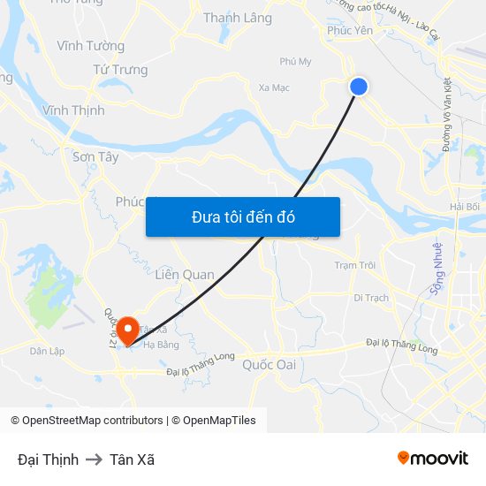 Đại Thịnh to Tân Xã map