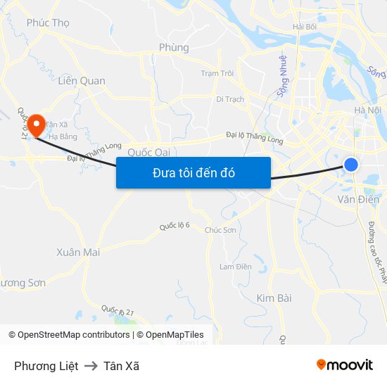 Phương Liệt to Tân Xã map