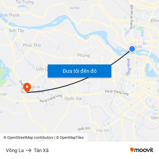 Võng La to Tân Xã map