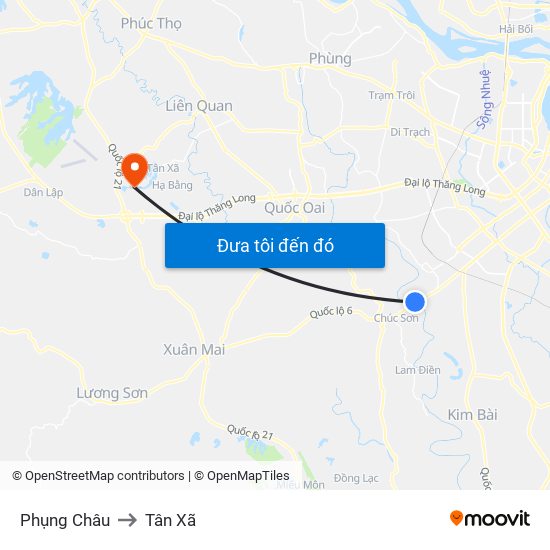 Phụng Châu to Tân Xã map