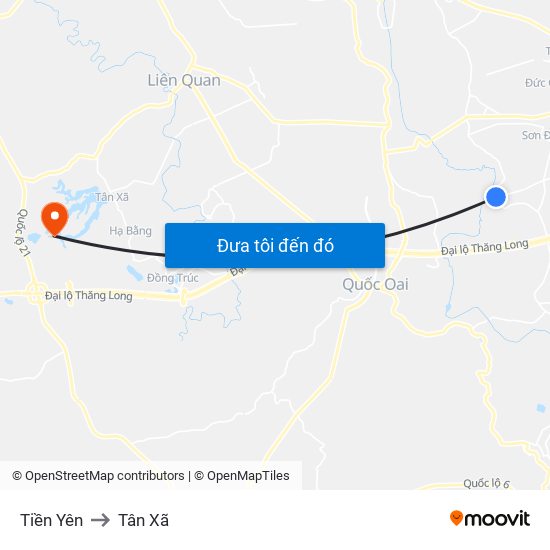 Tiền Yên to Tân Xã map