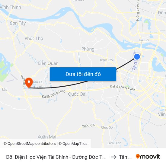 Đối Diện Học Viện Tài Chính - Đường Đức Thắng to Tân Xã map