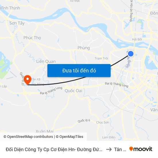 Đối Diện Công Ty Cp Cơ Điện Hn- Đường Đức Thắng to Tân Xã map