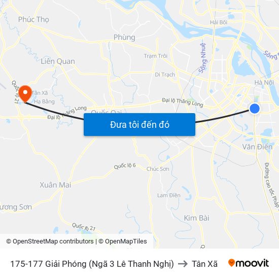 175-177 Giải Phóng (Ngã 3 Lê Thanh Nghị) to Tân Xã map