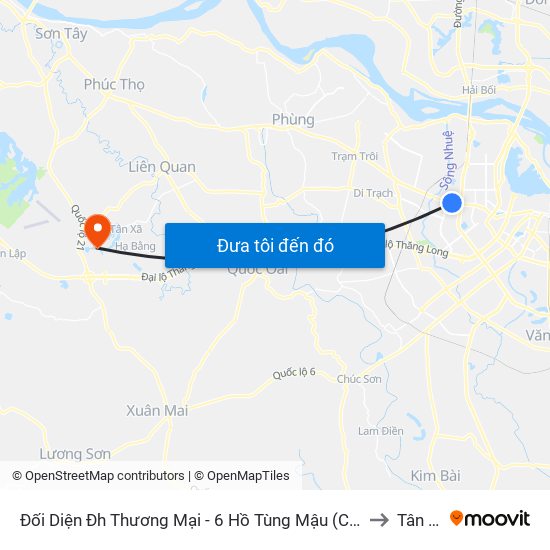 Đối Diện Đh Thương Mại - 6 Hồ Tùng Mậu (Cột Sau) to Tân Xã map