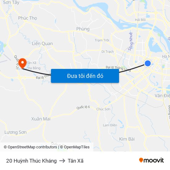 20 Huỳnh Thúc Kháng to Tân Xã map