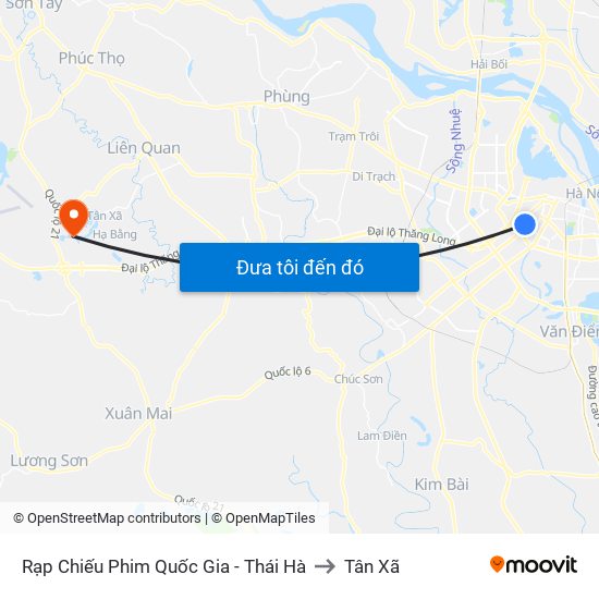 Rạp Chiếu Phim Quốc Gia - Thái Hà to Tân Xã map