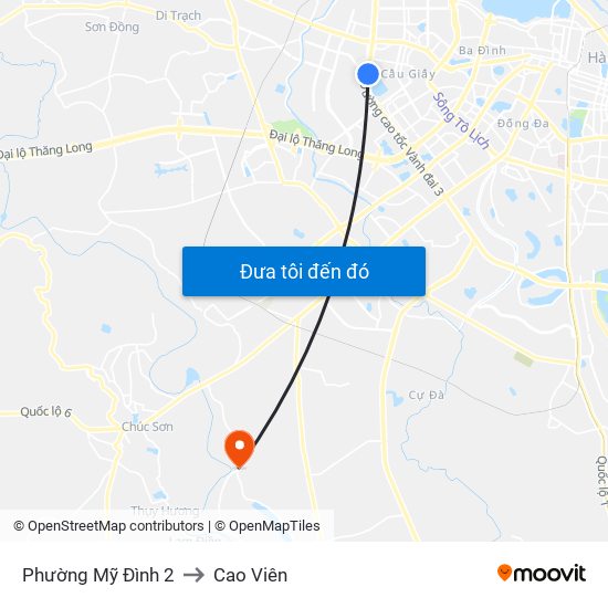 Phường Mỹ Đình 2 to Cao Viên map