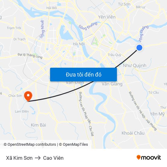 Xã Kim Sơn to Cao Viên map