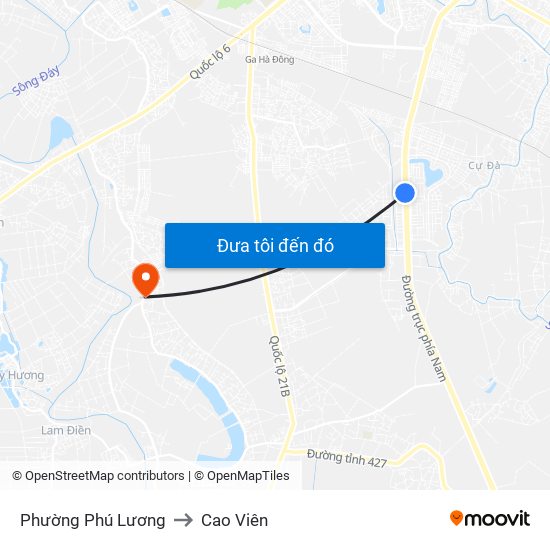 Phường Phú Lương to Cao Viên map