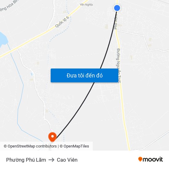Phường Phú Lãm to Cao Viên map