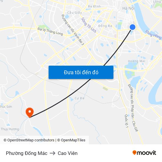 Phường Đống Mác to Cao Viên map