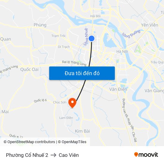 Phường Cổ Nhuế 2 to Cao Viên map