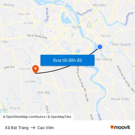Xã Bát Tràng to Cao Viên map