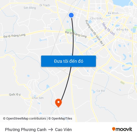 Phường Phương Canh to Cao Viên map
