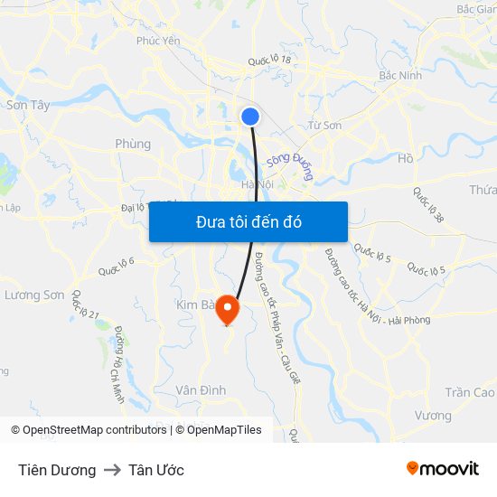 Tiên Dương to Tân Ước map