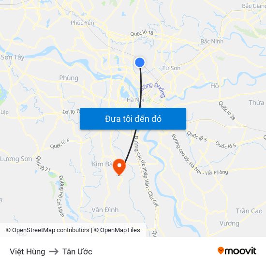 Việt Hùng to Tân Ước map