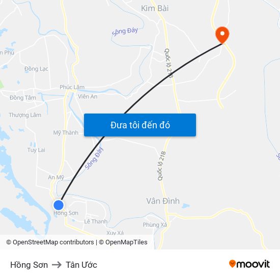 Hồng Sơn to Tân Ước map