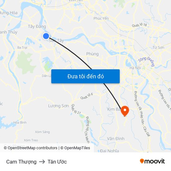 Cam Thượng to Tân Ước map