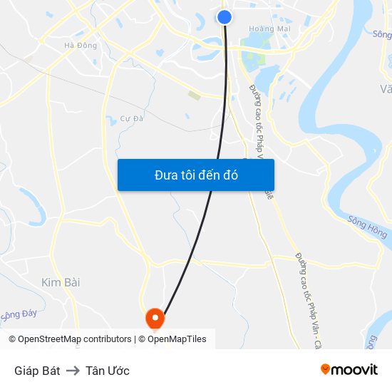 Giáp Bát to Tân Ước map